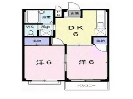 シティーハイツEI(2DK/2階)の間取り写真