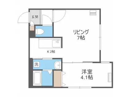 カーザフェリス平岸(1LDK/3階)の間取り写真