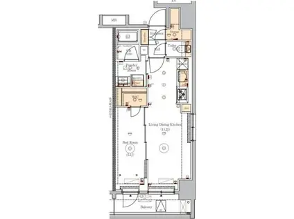 VERXEED ASAKUSA(1LDK/9階)の間取り写真