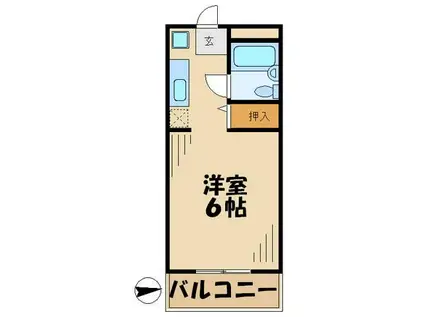 ラベンダーライト(1K/1階)の間取り写真