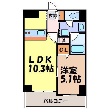 FS.幅下(1LDK/4階)の間取り写真