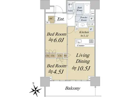 シティテラス目白(2LDK/8階)の間取り写真
