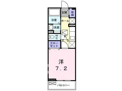 グラシア・エス(1K/1階)の間取り写真