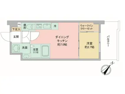 セレニテ神戸西エクラ(1DK/10階)の間取り写真