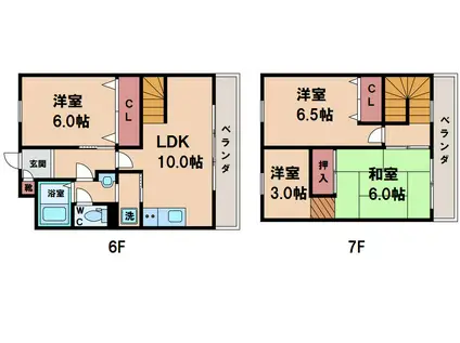 ピボットハウスIII(4LDK/6階)の間取り写真