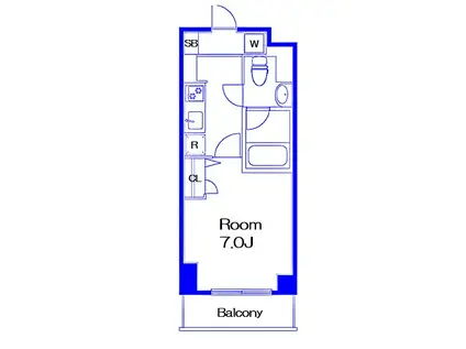 辻村屋ビル(1K/6階)の間取り写真
