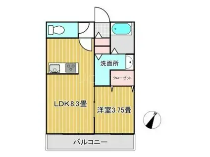 プリモ梶ヶ谷(1LDK/2階)の間取り写真