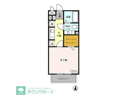 サンベルテ菅沼Ⅰ(1K/3階)の間取り写真