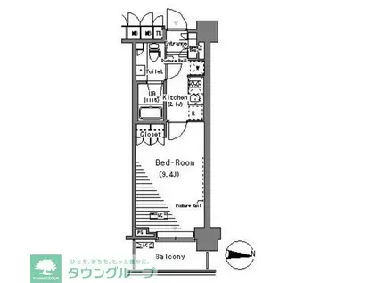 パークアクシス辰巳ステージ(1K/2階)の間取り写真