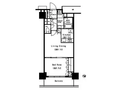 キャナルスクウェア豊洲(1LDK/8階)の間取り写真