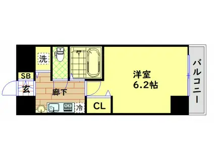 プレサンス本町ジョイス(1K/4階)の間取り写真