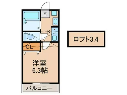 アミティエ山手(1K/1階)の間取り写真