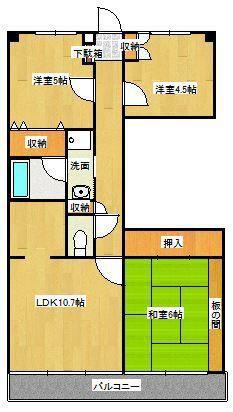 シャルマン5(3LDK/7階)の間取り写真