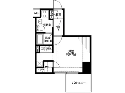 プレール・ドゥーク東京イーストV(ワンルーム/12階)の間取り写真