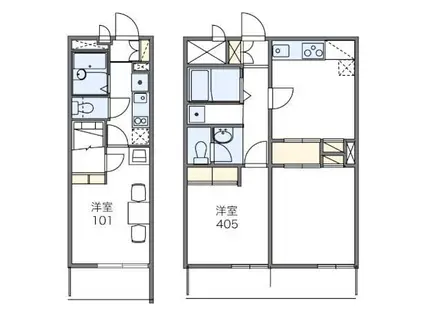 レオパレスプレシア(2DK/4階)の間取り写真