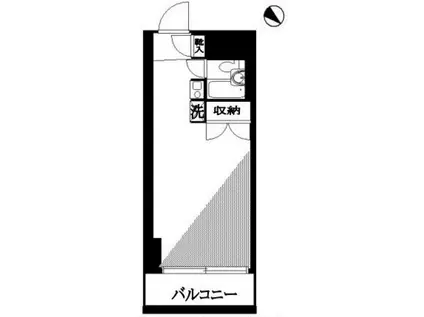 グランドハイツ八丁堀(ワンルーム/6階)の間取り写真