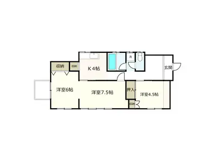 トラヴァーサル・ハイツ(3K/1階)の間取り写真