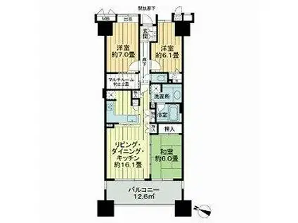 トキアス(3SLDK/13階)の間取り写真