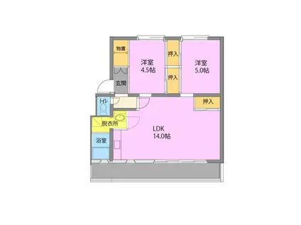 サルヴァトーレ大橋 1(2LDK/2階)の間取り写真