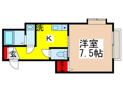 サンコスモF(1K/2階)の間取り写真