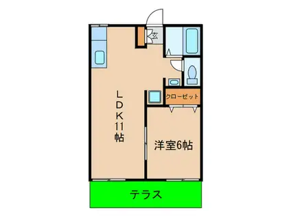 グローリー岩倉(1LDK/1階)の間取り写真