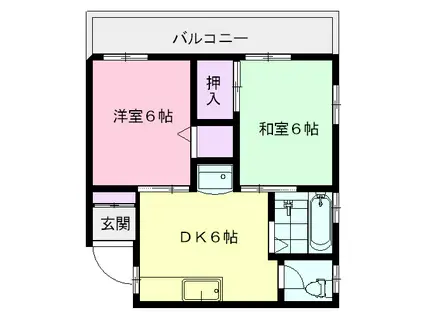 ハイツ樋之浦(2DK/3階)の間取り写真