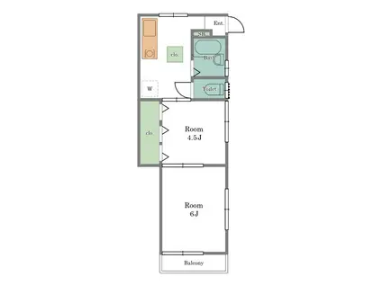 シャルム・イワサ(2K/1階)の間取り写真