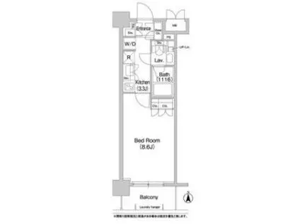コンフォリア両国サウス(1K/7階)の間取り写真