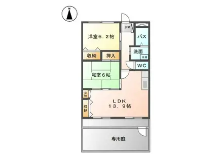グランディール(2LDK/1階)の間取り写真
