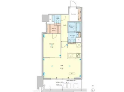 RJR堺筋本町タワー(1LDK/5階)の間取り写真