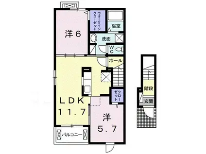 エトワール宮橋(2LDK/2階)の間取り写真