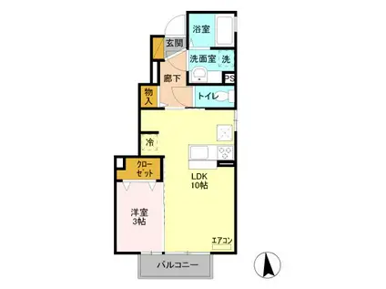 サニーエイト(1LDK/1階)の間取り写真