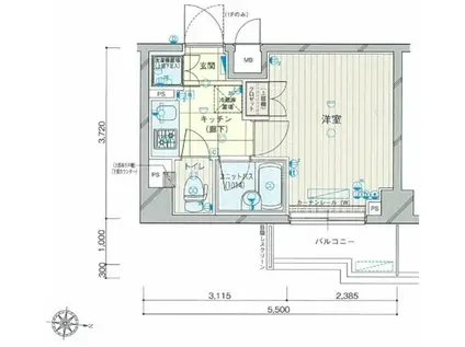 ルーブル蒲田南六番館(1K/2階)の間取り写真