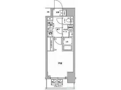 ジェノヴィア川崎駅グリーンヴェール(1K/6階)の間取り写真