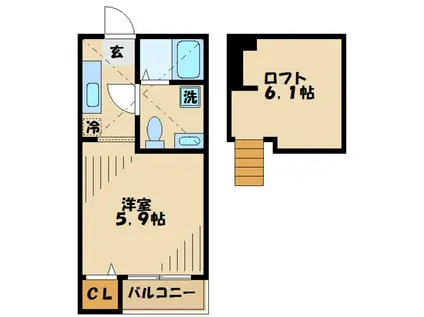 CASA VECCHIA(ワンルーム/1階)の間取り写真