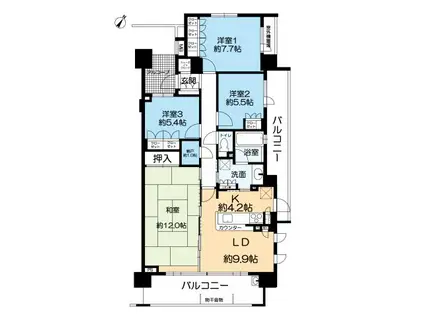 パークハウス千里中央セントラルレジデンス(4LDK/3階)の間取り写真