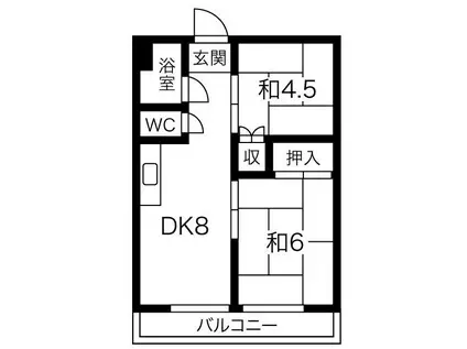 G1ビル千種(2DK/3階)の間取り写真