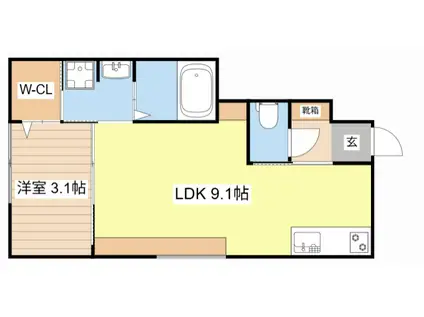 カサ・アウヘ(1LDK/1階)の間取り写真