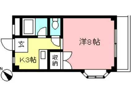 プリムラハイツ(1K/2階)の間取り写真