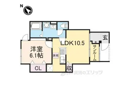 ソレイユ(1LDK/1階)の間取り写真