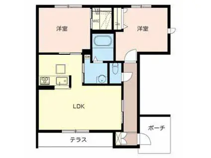 セントラヴィーヌ山手III(2LDK/1階)の間取り写真