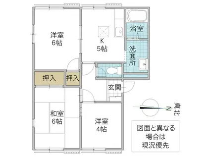 レイクハイツ(3K/1階)の間取り写真