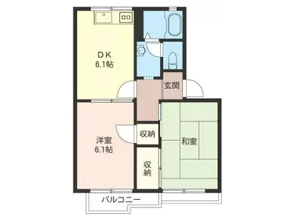 サンシャインプラザ(2DK/2階)の間取り写真