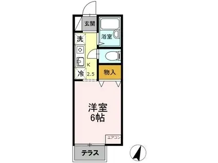 ドルフ北烏山D(1K/2階)の間取り写真