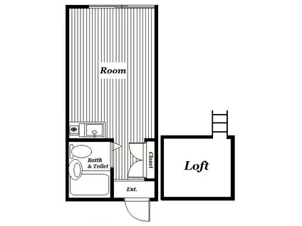 カルタス21日吉(ワンルーム/1階)の間取り写真