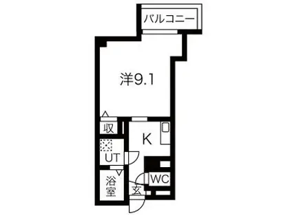 ステージ中央(1K/2階)の間取り写真