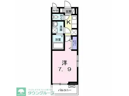 ラピュタテラスA(1K/1階)の間取り写真