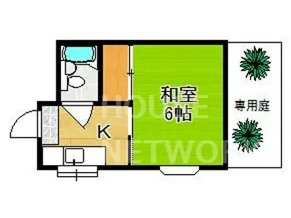 向月荘(1K/1階)の間取り写真