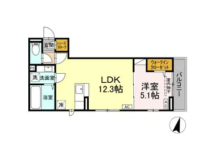 アナベル(1LDK/3階)の間取り写真