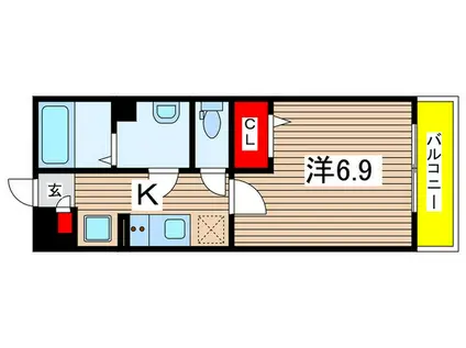 リブリ・東千葉(1K/3階)の間取り写真